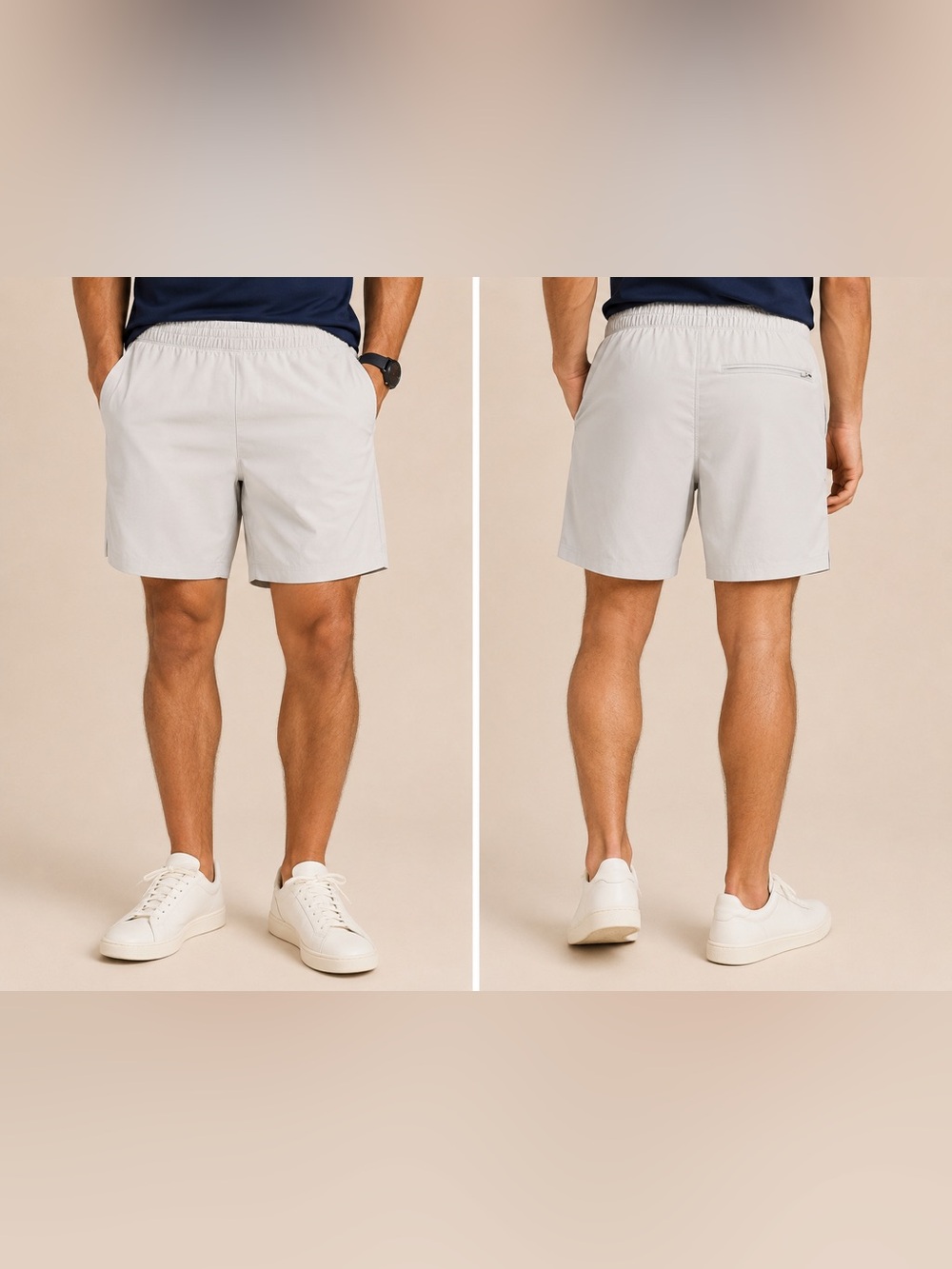 UNIQLO Men’s Light Grey Athletic Shorts Size Small Stretch Activewear